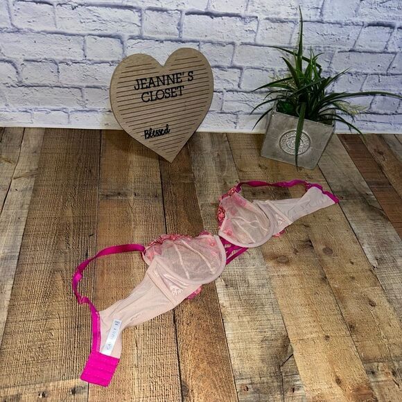 Cacique Embroidered Unlined Balconette Bra 42D - Picture 9 of 11